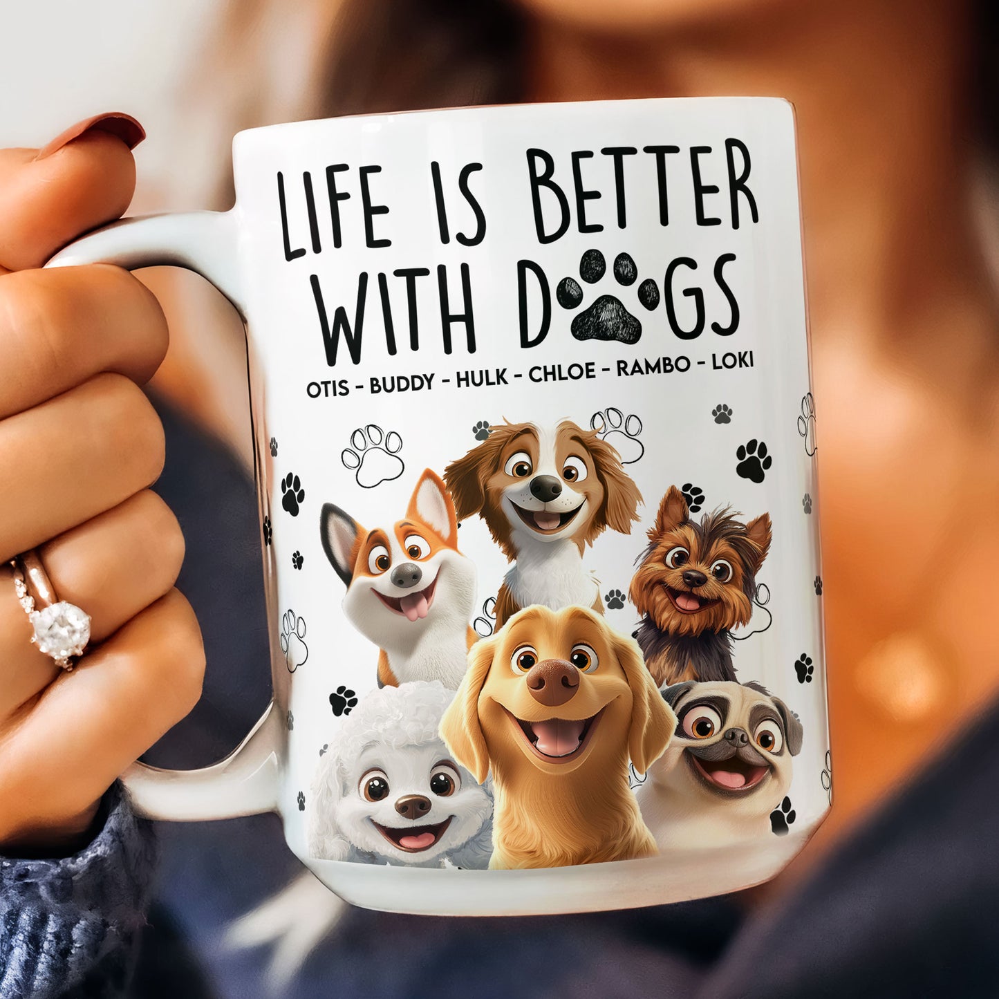 Better With My Dogs - Personalized Mug