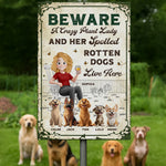 Beware A Crazy Plant Lady - Personalized Metal Sign