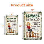 Beware A Crazy Plant Lady - Personalized Metal Sign