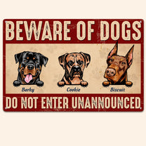 Beware Of Dogs - Personalized Metal Sign