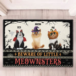 Beware Of Little Meownsters Custom Pets New Version - Personalized Doormat