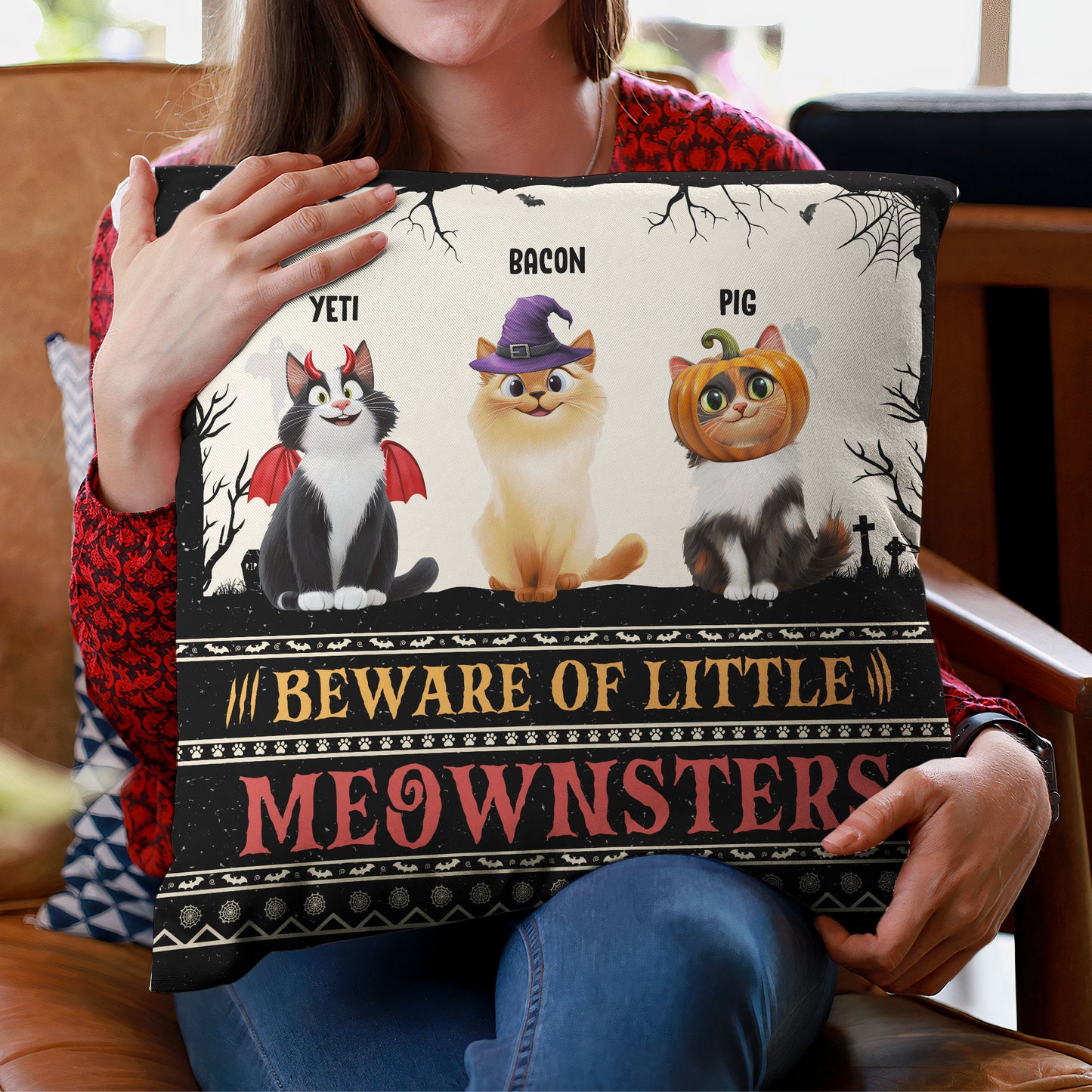 Beware Of Little Meownsters Custom Pets New Version - Personalized Pillow