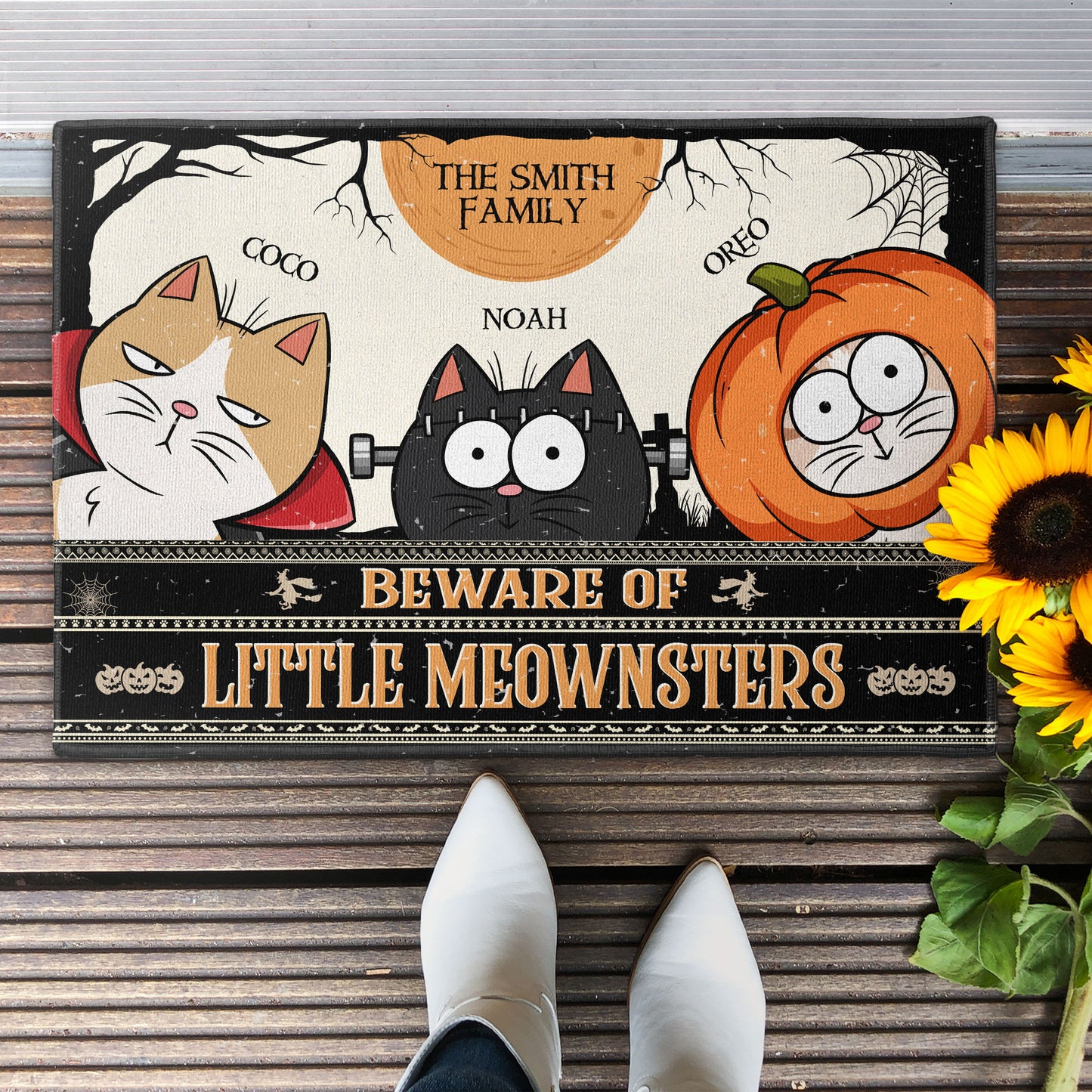 Beware Of Little Meownsters Funny Cat - Personalized Doormat