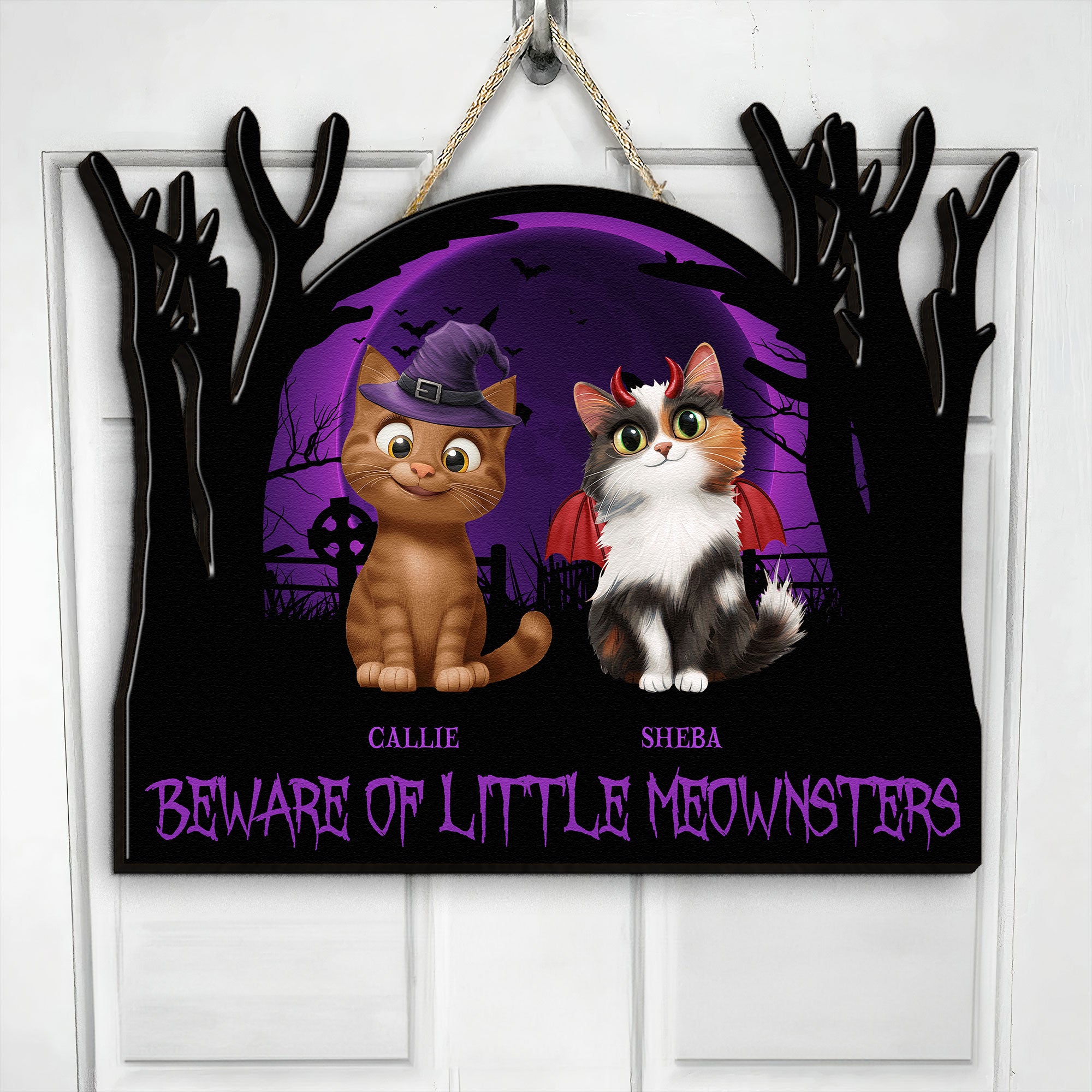 Beware Of Little Meownsters - Personalized Wood Sign