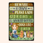 Beware Of Spoiled Rotten Dog - Personalized Metal Sign
