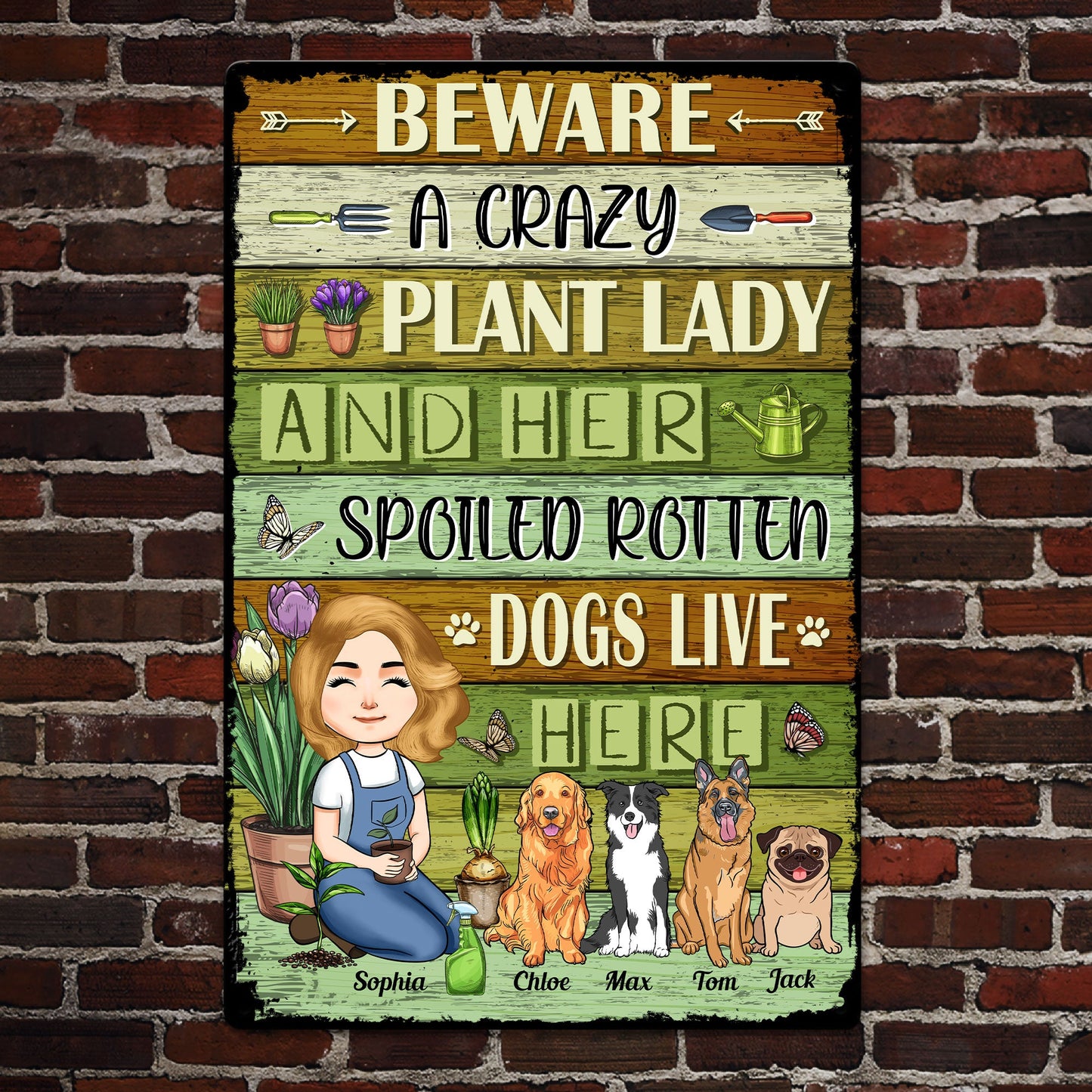 Beware Of Spoiled Rotten Dog - Personalized Metal Sign