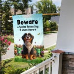 Beware Spoiled Rotten Dogs Live Here - Personalized Flag