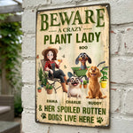 Beware_A_Crazy_Plant_Lady_Her_Spoiled_Rotten_Dogs_Live_Here_Personalized_Metal_Sign_6