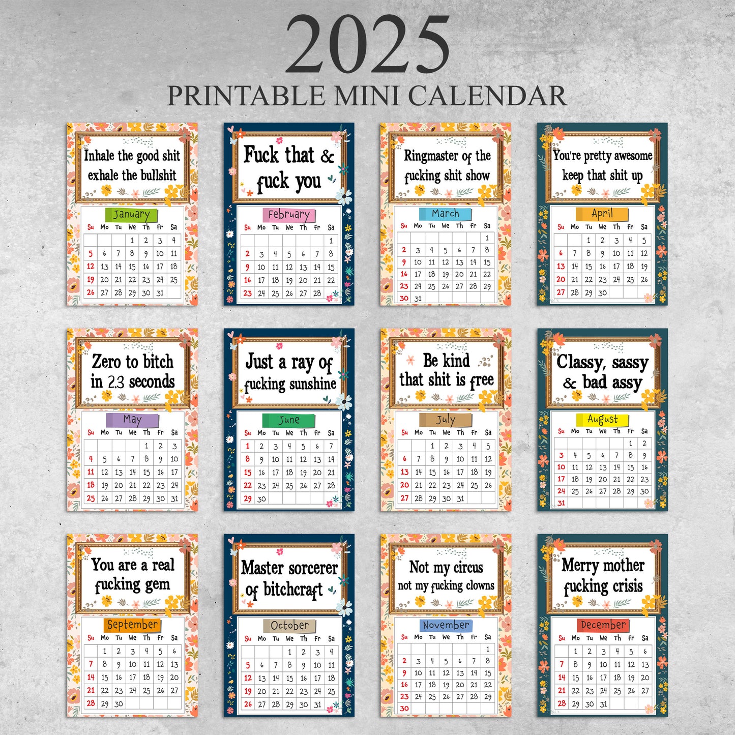 B*tch Acclamations - Personalized Easel Calendar