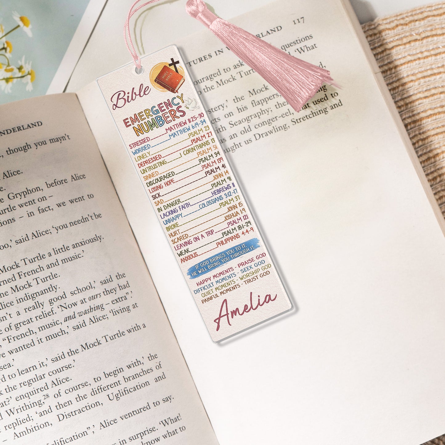 Bible Emergency Numbers - Custom Acrylic Bookmark
