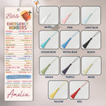 Bible Emergency Numbers - Custom Acrylic Bookmark