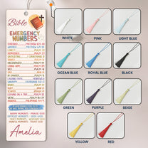 Bible Emergency Numbers - Custom Acrylic Bookmark
