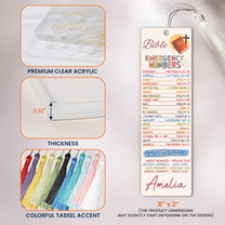 Bible Emergency Numbers - Custom Acrylic Bookmark