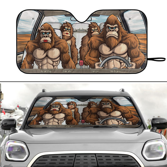 Bigfoot Family - Personalized Car Sun Shade