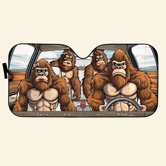 Bigfoot Family - Personalized Car Sun Shade