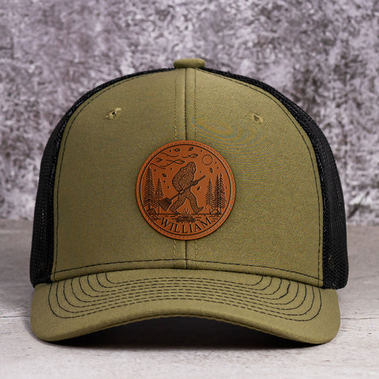 Bigfoot Living Their Best Life - Personalized Leather Patch Hat