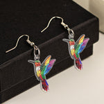 Bird Butterfly Dragonfly Bee Owl Stained Glass Effect - Personalized Acrylic Earrings