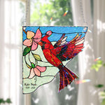 Birds And Flowers - Personalized Window Corner Suncatcher