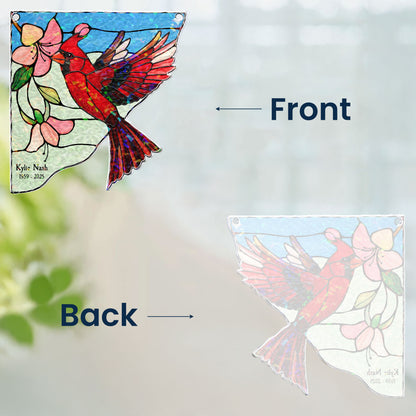 Birds And Flowers - Personalized Window Corner Suncatcher