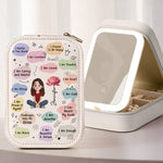 Birth Flower Affirmation - Custom Makeup Box With LED Mirror