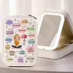 Birth Flower Affirmation - Custom Makeup Box With LED Mirror