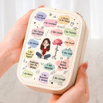 Birth Flower Affirmation - Custom Makeup Box With LED Mirror