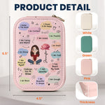 Birth Flower Affirmation - Custom Makeup Box With LED Mirror