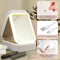 Birth Flower Affirmation - Custom Photo Makeup Box With LED Mirror