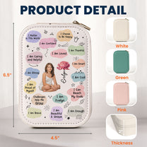 Birth Flower Affirmation - Custom Photo Makeup Box With LED Mirror