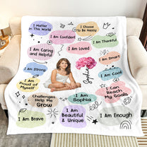 Birth Flower Affirmation - Personalized Photo Blanket