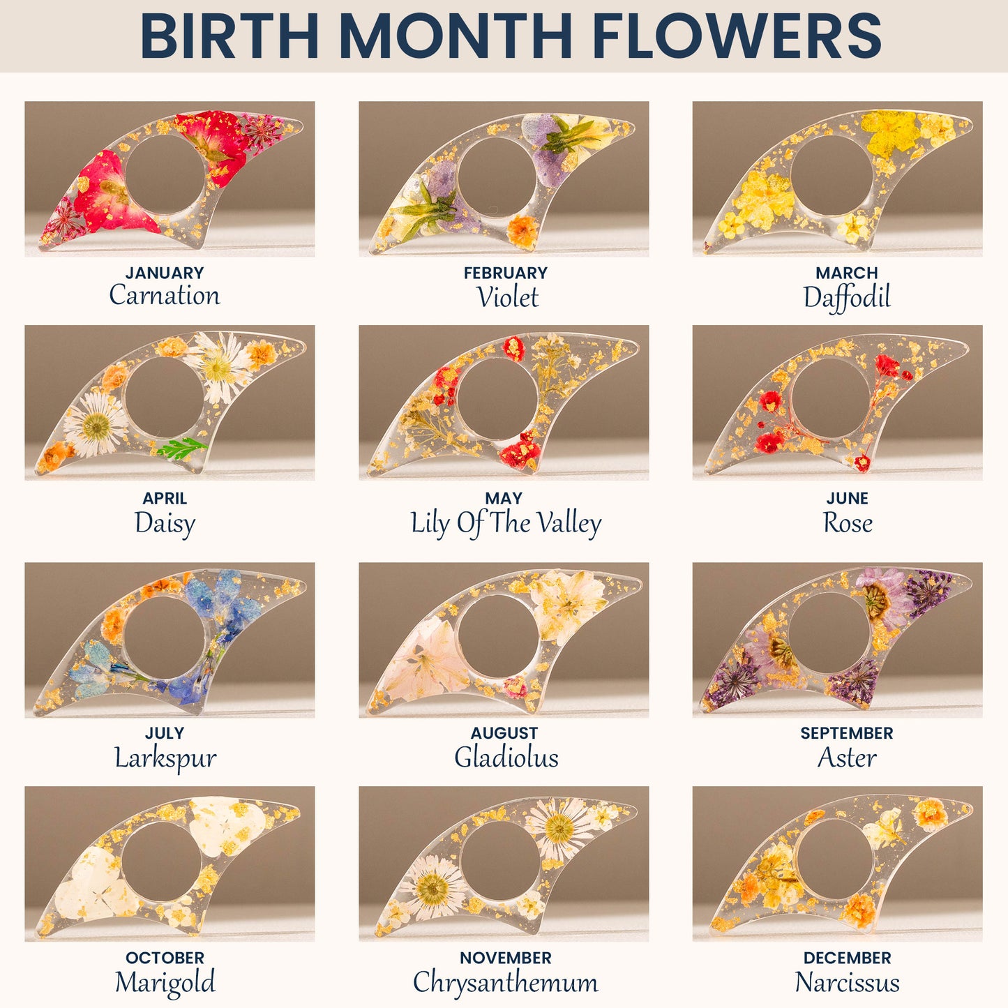 Birth Flower Book Lover - Resin Book Page Holder