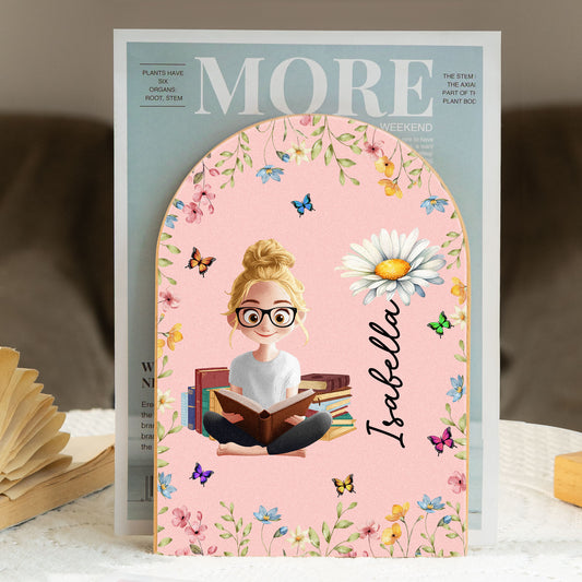 Birth Flower Book Lovers - Custom Wood Book Ends