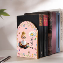 Birth Flower Book Lovers - Custom Wood Book Ends