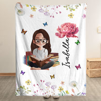 Birth Flower Book Lovers - Personalized Blanket
