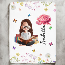 Birth Flower Book Lovers - Personalized Blanket