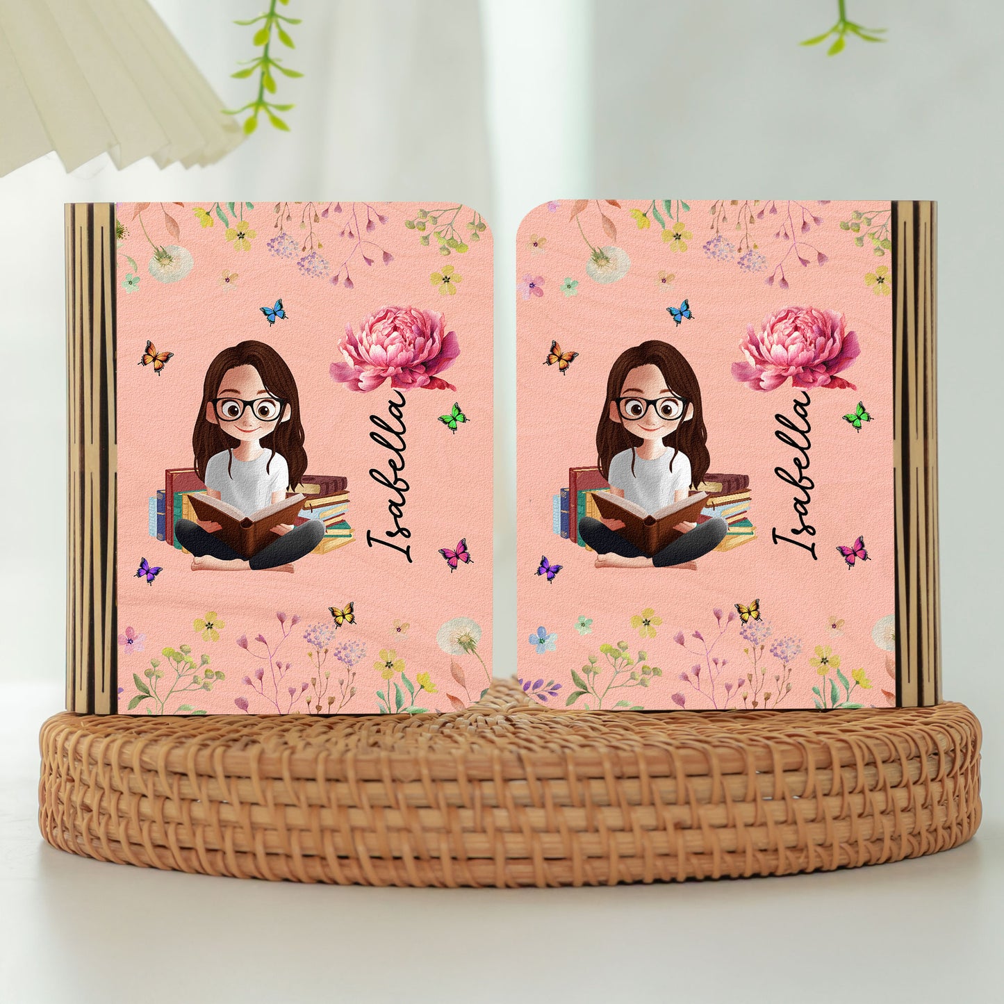 Birth Flower Book Lovers - Personalized Book Lamp