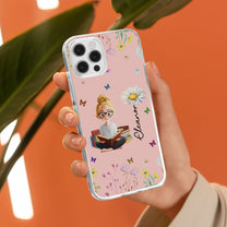 Birth Flower Book Lovers - Personalized Clear Phone Case