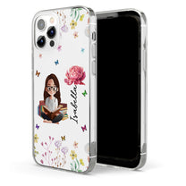 Birth Flower Book Lovers - Personalized Clear Phone Case