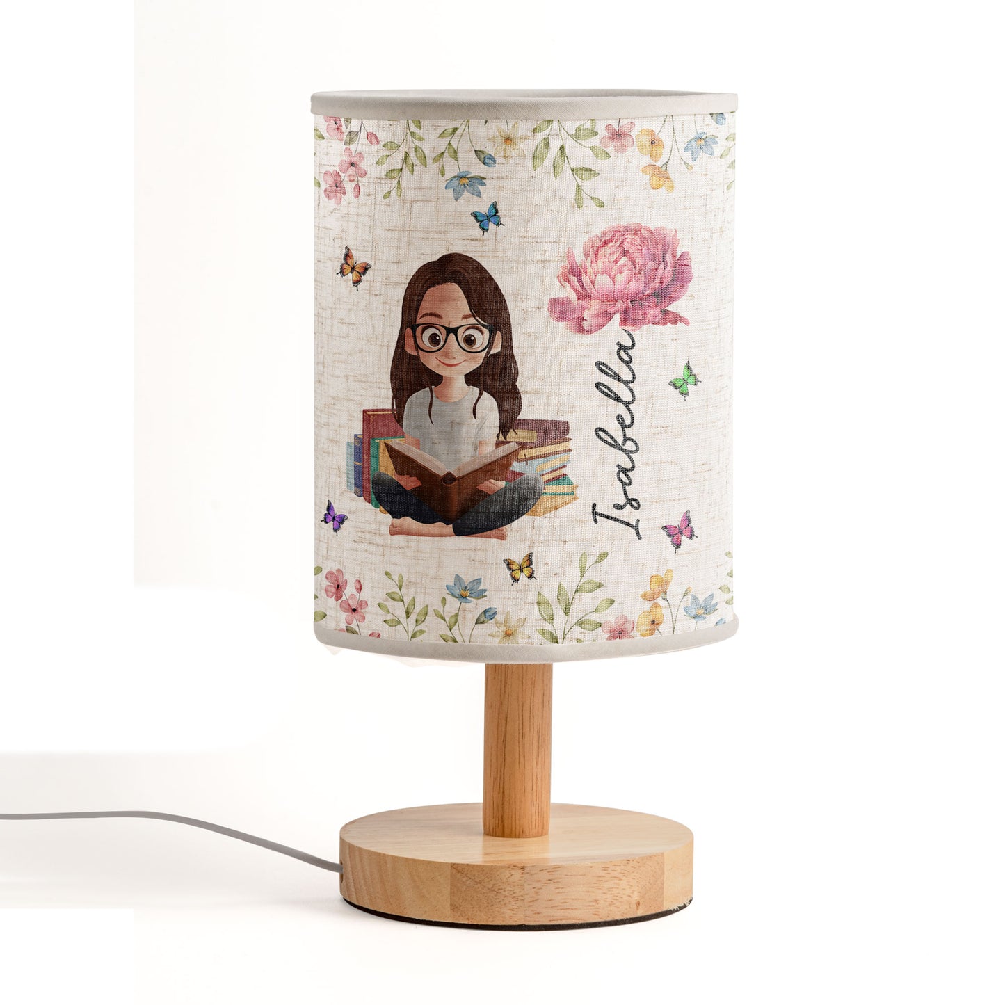 Birth Flower Book Lovers - Personalized Fabric Lamp