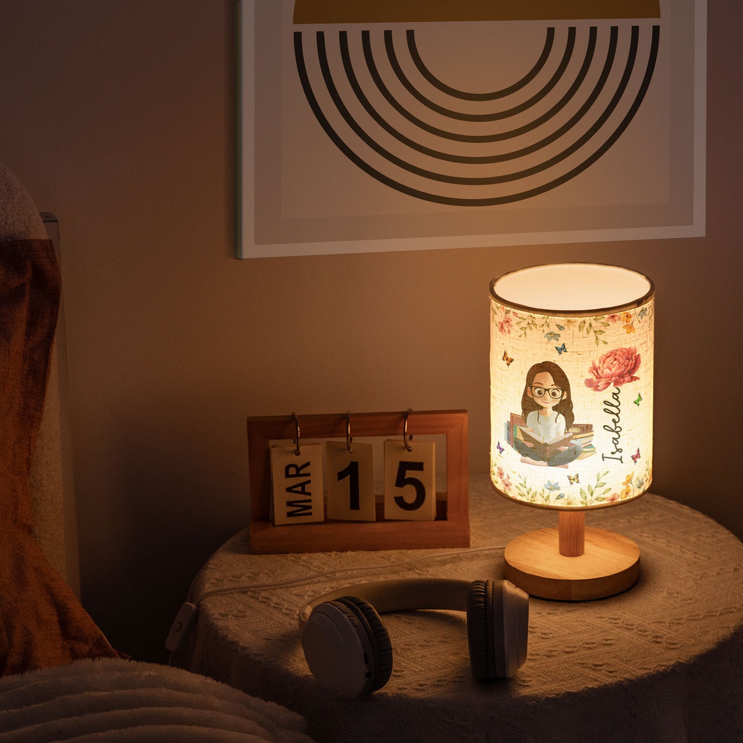 Birth Flower Book Lovers - Personalized Fabric Lamp