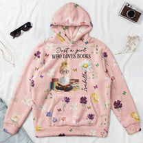 Birth Flower Book Lovers - Personalized Fleece Hoodie