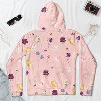 Birth Flower Book Lovers - Personalized Fleece Hoodie