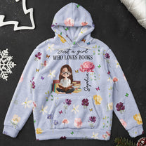 Birth Flower Book Lovers - Personalized Fleece Hoodie