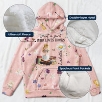 Birth Flower Book Lovers - Personalized Fleece Hoodie