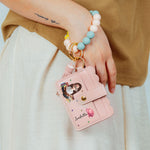Birth Flower Book Lovers - Personalized Keychain Wristlet Leather Wallet