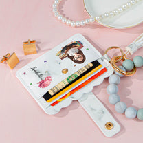 Birth Flower Book Lovers - Personalized Keychain Wristlet Leather Wallet