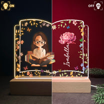 Birth Flower Book Lovers - Personalized LED Light