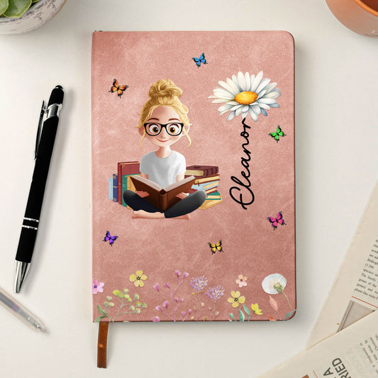 Birth Flower Book Lovers - Personalized Leather Journal