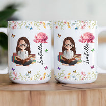 Birth Flower Book Lovers - Personalized Mug