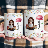 Birth Flower Book Lovers - Personalized Mug